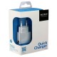 CARICABATTERIE USB SONY + CAVO MICRO USB FAST CHARGER EP881 BIANCO