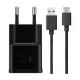 CARICABATTERIE USB SAMSUNG + CAVO TYPE-C FAST CHARGER EP-TA200EBE NERO 15W