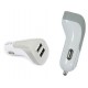 CAR CHARGER USB SILVER 2X 1.A