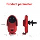 WIRELESS CAR CHARGER WITH SENSOR AND AUTOMATIC CLIP RED