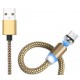 HUAWEI SAMSUNG XIAOMI MICRO USB / USB CABLE 1MT MAGNETIC GOLD  WITH LED