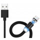 HUAWEI SAMSUNG XIAOMI MICRO USB / USB CABLE 1MT MAGNETIC BLACK  WITH LED
